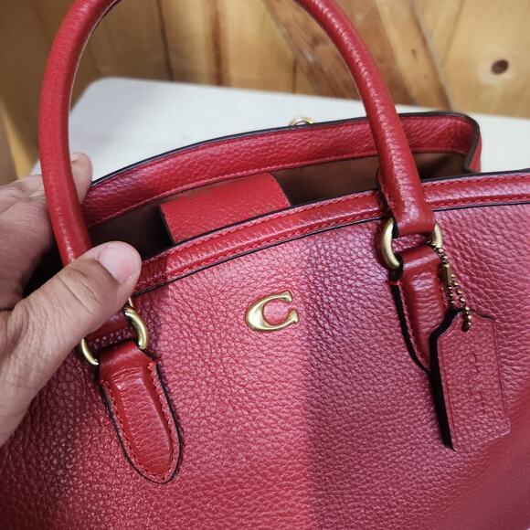 Coach Legacy Medium Pebbled Leather Carryall 28 B4/Ruby CU024 - Picture 8 of 8